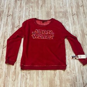 Holiday star wars fleece top size xl
